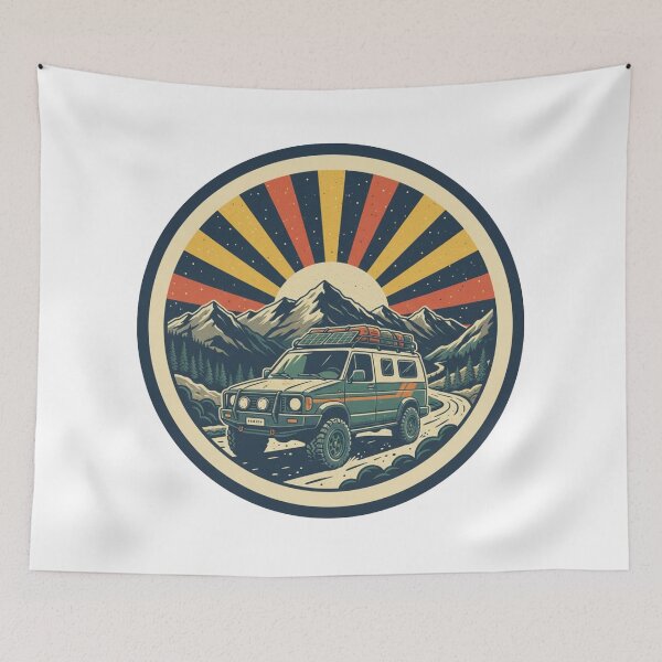Item preview, Retro Off-Road 4x4 Camper - Mountain Adventure designed and sold by VanSpirit.