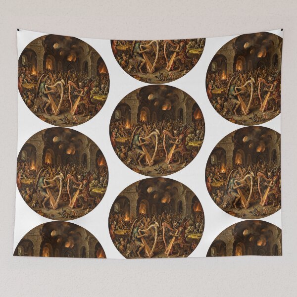 Item preview, Infernal Harp Court after Hieronymus Bosch and Pieter Bruegel designed and sold by Vintage Designs +.