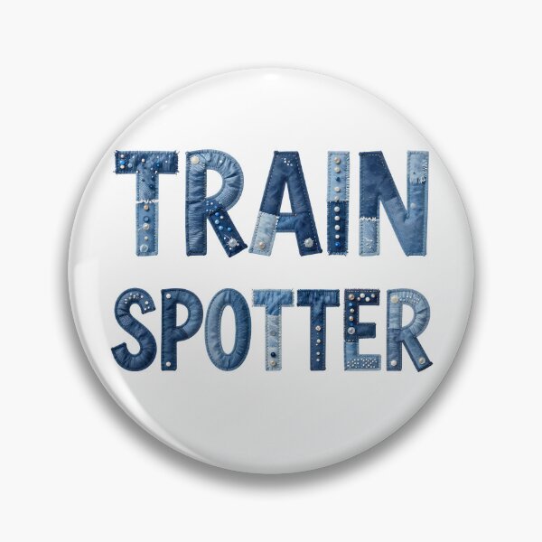 Item preview, TRAIN SPOTTER - IN DENIM FAUX LETTERING designed and sold by AlexOBrienArt.