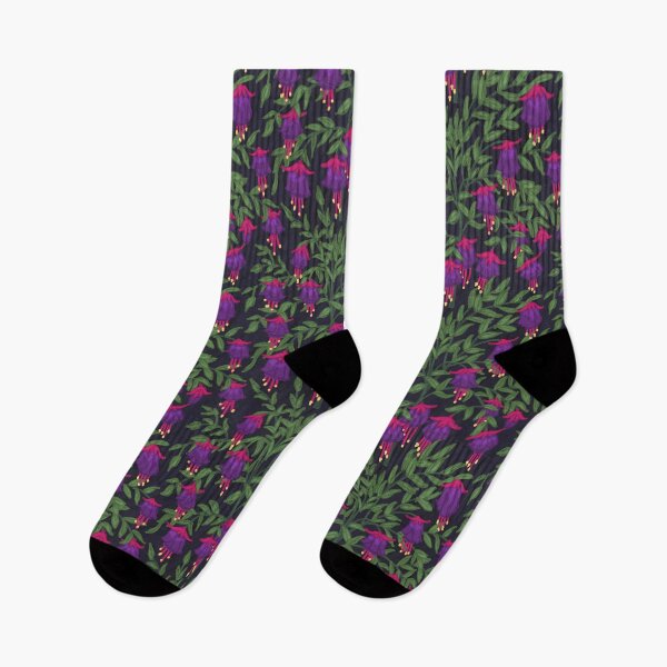 Item preview, Fuchsia Flower Seamless Pattern with Dark Background designed and sold by NaliniLe.