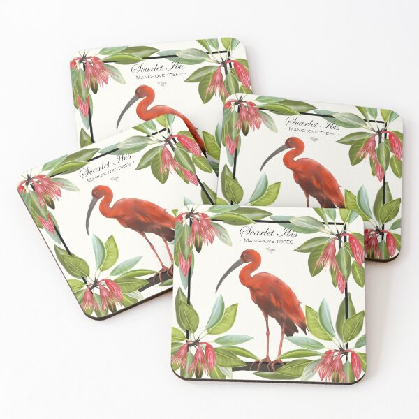 Item preview, Scarlet Ibis (Red Ibis) and Red Mangrove trees designed and sold by Art_By_Wing.