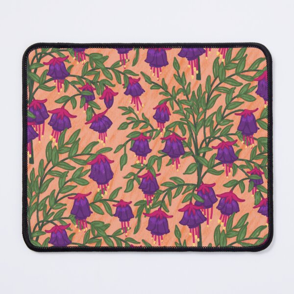 Item preview, Fuchsia Flower Seamless Pattern with Peach Background designed and sold by NaliniLe.