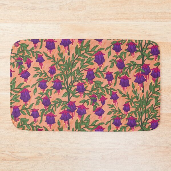 Item preview, Fuchsia Flower Seamless Pattern with Peach Background designed and sold by NaliniLe.