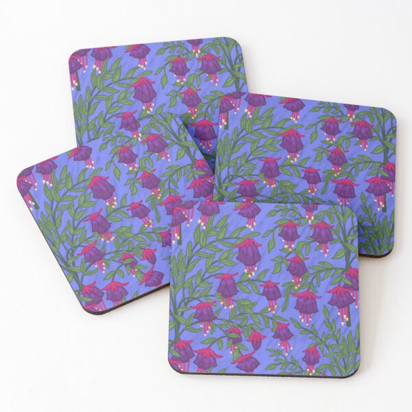 Item preview, Fuchsia Flower Seamless Pattern with Light Blue Background designed and sold by NaliniLe.