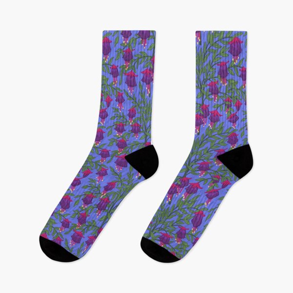 Item preview, Fuchsia Flower Seamless Pattern with Light Blue Background designed and sold by NaliniLe.