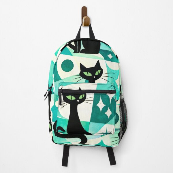 Item preview, Chic Mid mod Abstract Intense Gaze Aqua Cats designed and sold by scicilysimonee.