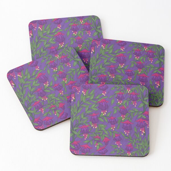 Item preview, Fuchsia Flower Seamless Pattern with Purple Background designed and sold by NaliniLe.