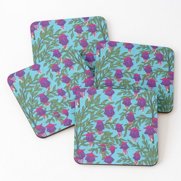 Item preview, Fuchsia Flower Seamless Pattern with Turquoise Background designed and sold by NaliniLe.