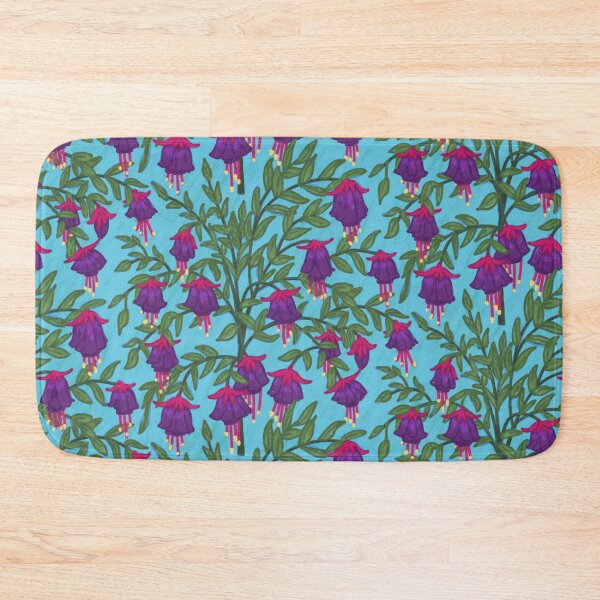 Item preview, Fuchsia Flower Seamless Pattern with Turquoise Background designed and sold by NaliniLe.