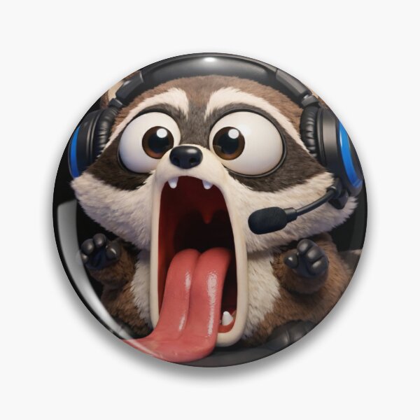 Item preview, Shocked Gamer Raccoon: High-Intensity Reaction designed and sold by Dreamy Armine Art.