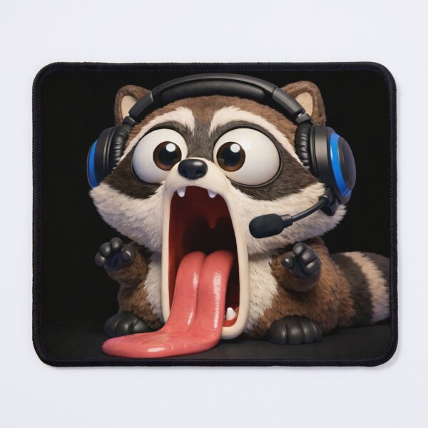 Item preview, Shocked Gamer Raccoon: High-Intensity Reaction designed and sold by Dreamy Armine Art.
