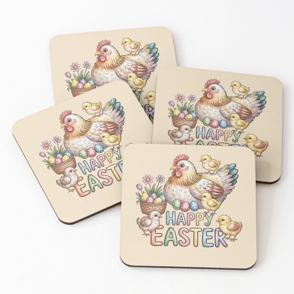Item preview, Happy Easter – Vintage Mother Hen and Chicks Illustration designed and sold by WikaKowalczyk.