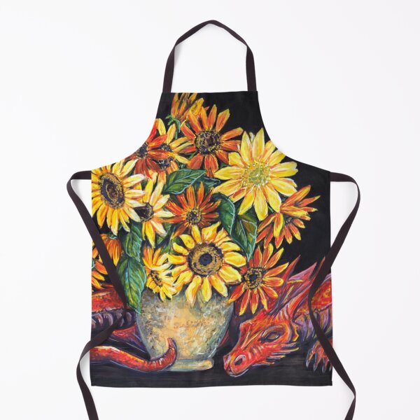 Item preview, "Litha Red Dragon and Sunflowers" by Renee Machan designed and sold by RMachanArt.
