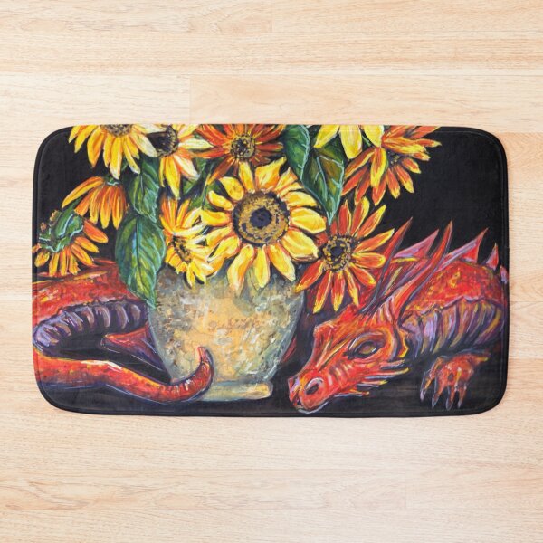 Item preview, "Litha Red Dragon and Sunflowers" by Renee Machan designed and sold by RMachanArt.