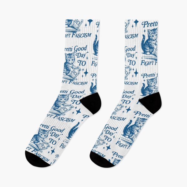 Item preview, Pretti Good Fight Fascism - Retro Cat Feminist Protest - Social Justice Rally designed and sold by borenclolahroy.