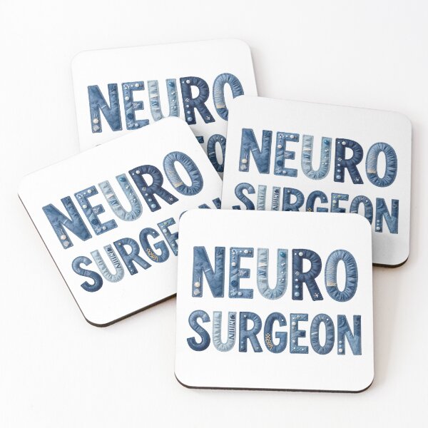 Item preview, NEURO SURGEON - IN DENIM FAUX LETTERING designed and sold by AlexOBrienArt.