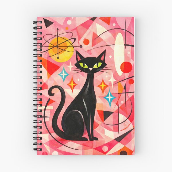 Item preview, Retro Modern Fifties Almond Eyes Atomic Era Cat designed and sold by scicilysimonee.