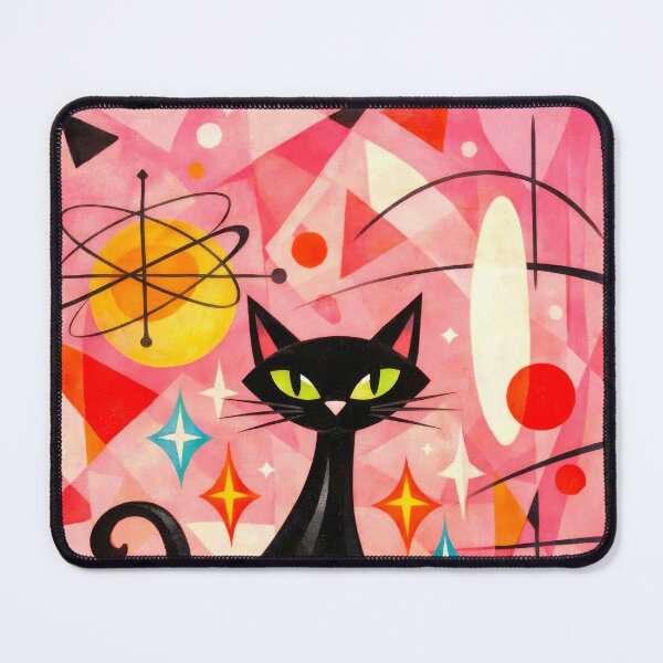 Item preview, Retro Modern Fifties Almond Eyes Atomic Era Cat designed and sold by scicilysimonee.