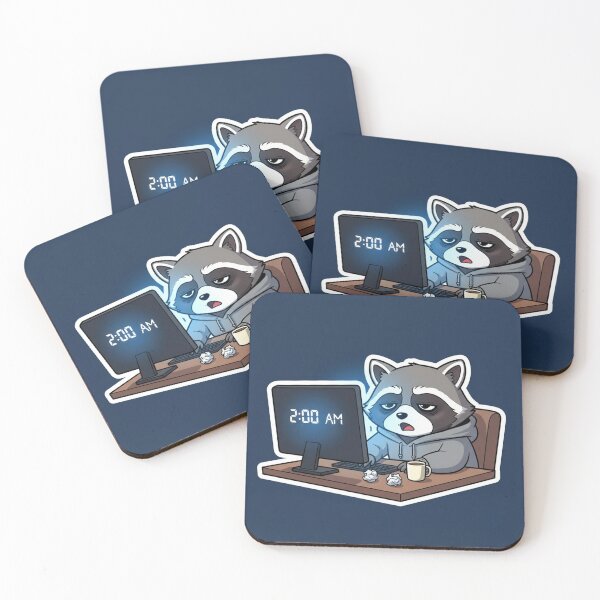 Item preview, Anime Raccoon Freelancer Exhausted designed and sold by FRADEX STORE.