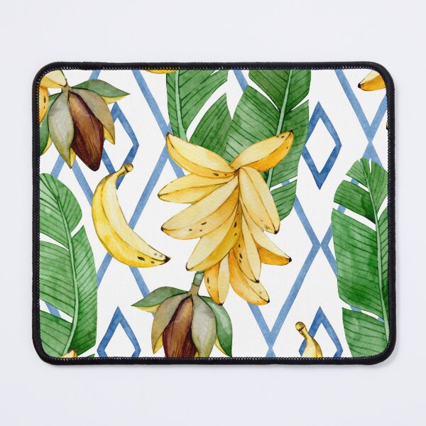 Item preview, Fresh Tropical Bananas on Blue Geometric Design designed and sold by AnimaliaStar.
