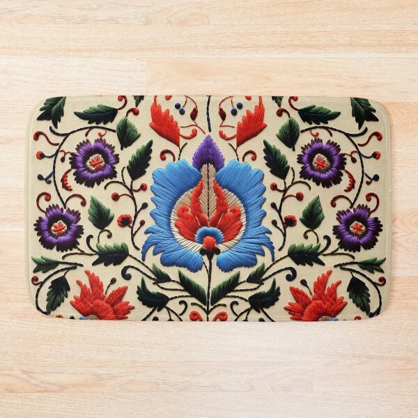 Item preview, Vibrant Mexican Floral Embroidery: Traditional Folk Art Motif designed and sold by BrainCurves.