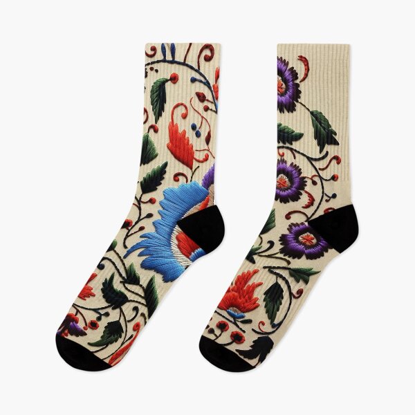 Item preview, Vibrant Mexican Floral Embroidery: Traditional Folk Art Motif designed and sold by BrainCurves.