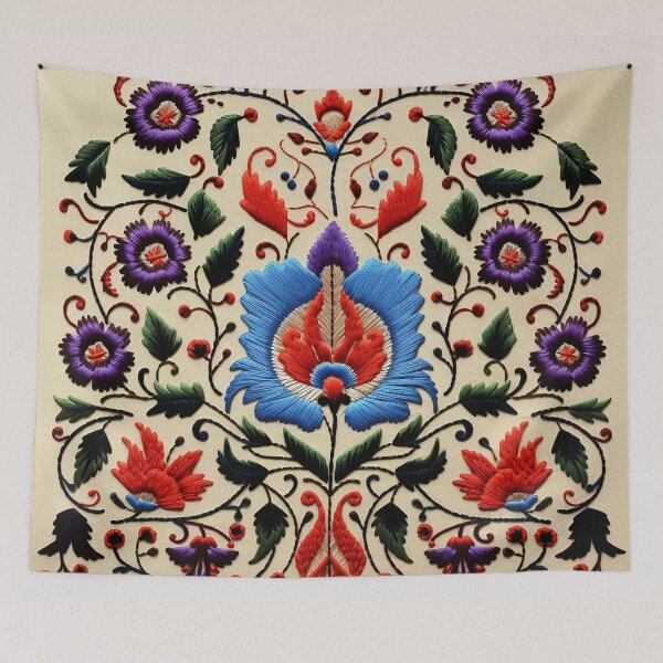 Item preview, Vibrant Mexican Floral Embroidery: Traditional Folk Art Motif designed and sold by BrainCurves.