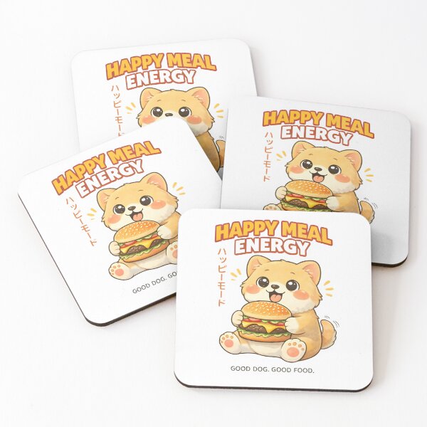 Item preview, Happy Meal Energy – Cute Dog & Cheeseburger Cartoon Design designed and sold by Snackwear Apparel.