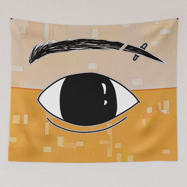 Item preview, "Surreal Eye Illustration with Sword and Pixelated Background" designed and sold by nighttime1990.
