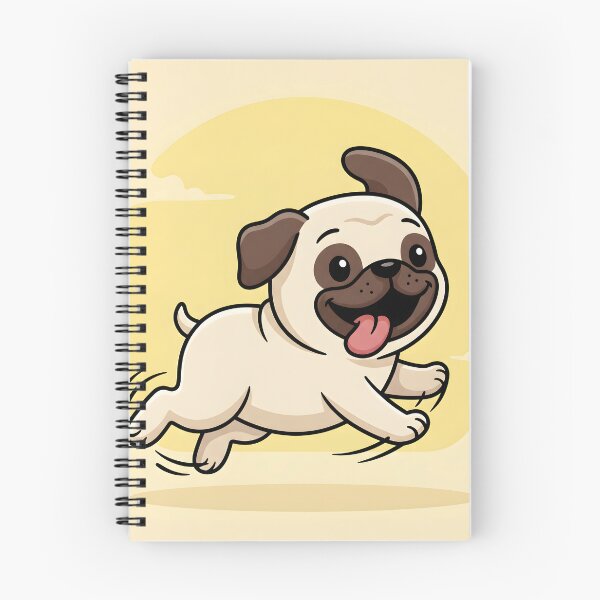 Item preview, Cute Running Pug Cartoon – Happy Dog Illustration designed and sold by AbstractAuraArt.
