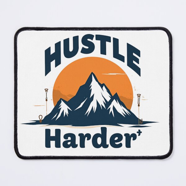 Item preview, Hustle Harder Retro Sunset Mountain Peak Illustration designed and sold by Posiheal26.