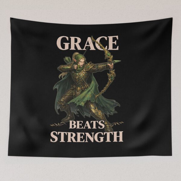 Item preview, Grace Beats Strength - Fantasy Elven Archer designed and sold by SHHCreations.