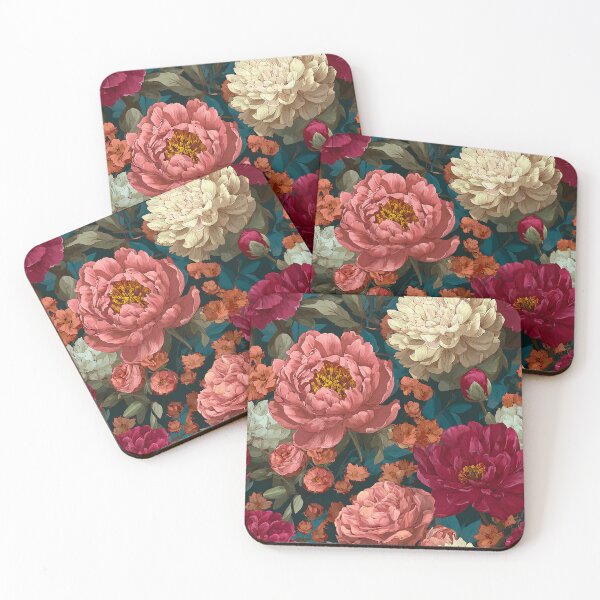 Item preview, Deep Teal & Burgundy Botanical Bloom designed and sold by AestheticsTime.