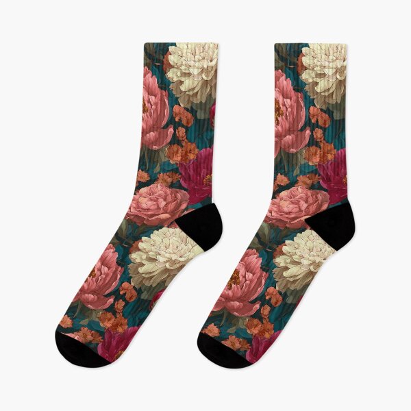 Item preview, Deep Teal & Burgundy Botanical Bloom designed and sold by AestheticsTime.