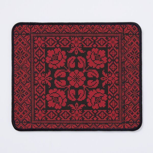 Item preview, Palestinian Embroidery Pattern | Traditional Red and Black Tatreez Design designed and sold by BrainCurves.