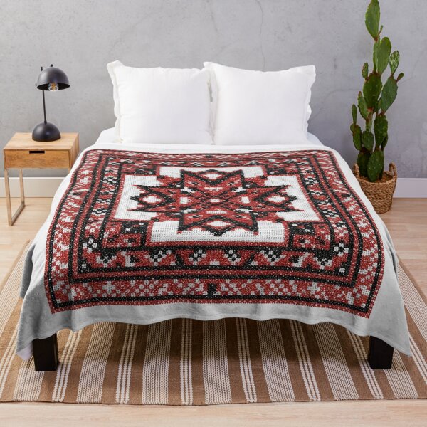 Item preview, Ukrainian Folk Embroidery Square: Traditional Star and Geometric Pattern. designed and sold by BrainCurves.
