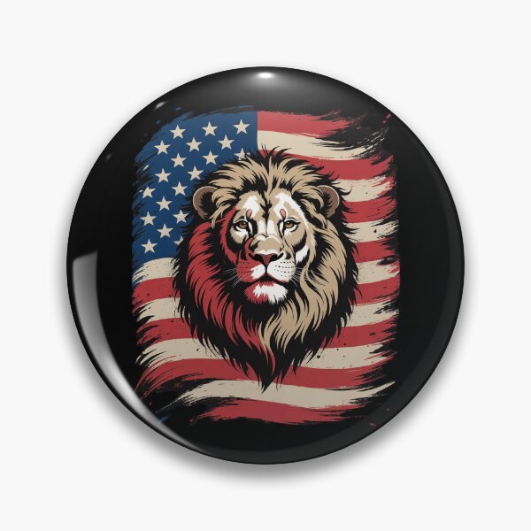 Item preview, USA 4th Of July Lion on Patriotic American Lion  designed and sold by DigitaldeligArt.