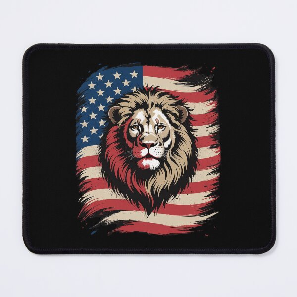 Item preview, USA 4th Of July Lion on Patriotic American Lion designed and sold by DigitaldeligArt.