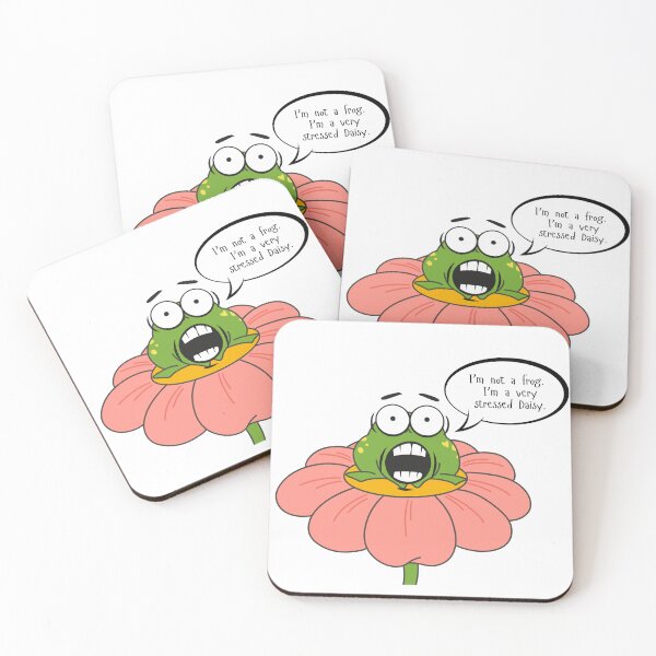 Item preview, Funny Scared Frog Hiding in Pink Daisy  designed and sold by ChathuStrokes.
