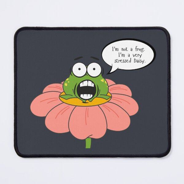 Item preview, Funny Scared Frog Hiding in Pink Daisy  designed and sold by ChathuStrokes.