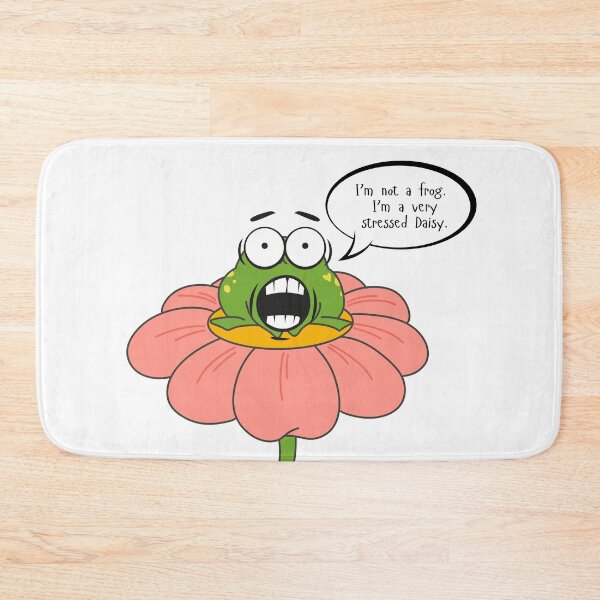 Item preview, Funny Scared Frog Hiding in Pink Daisy  designed and sold by ChathuStrokes.