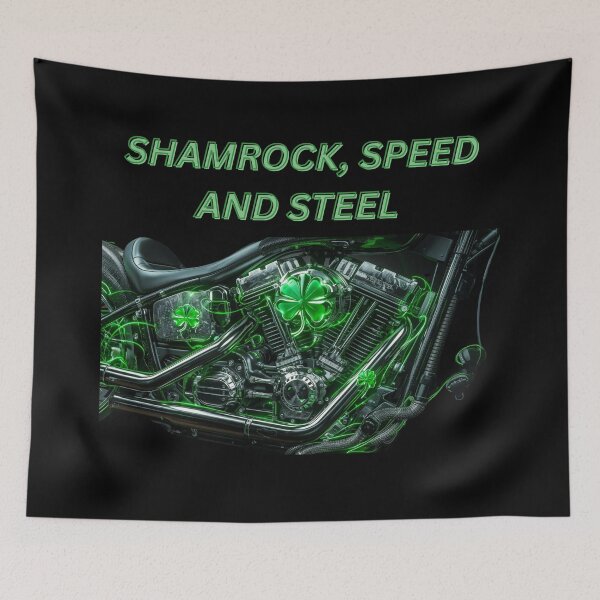 Item preview, Shamrocks, Speed & Steel - st.Patrick’s Day Motorcycle digital design  designed and sold by YourTrendyTees.