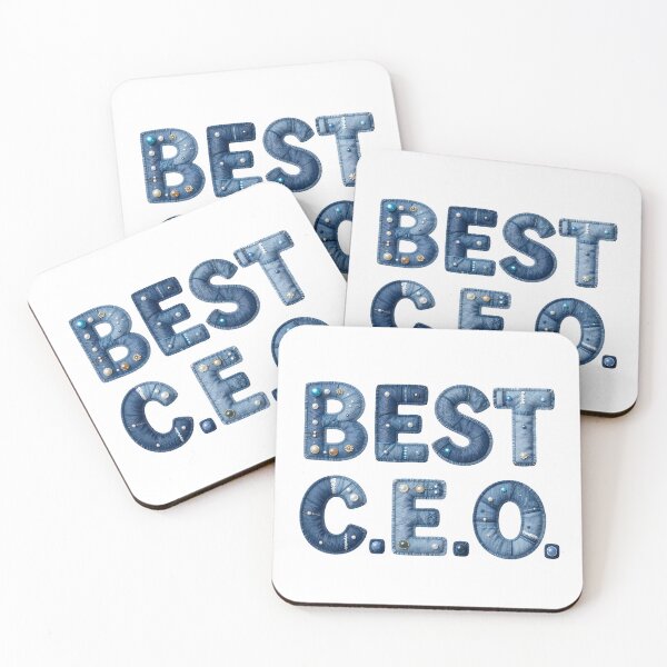 Item preview, BEST CEO - IN DENIM FAUX LETTERING designed and sold by AlexOBrienArt.