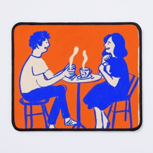 Item preview, “Blue‑Mood Brew & Chromatic Truths: A Couple Questioning Their Own Color Code” designed and sold by Print Fiction.