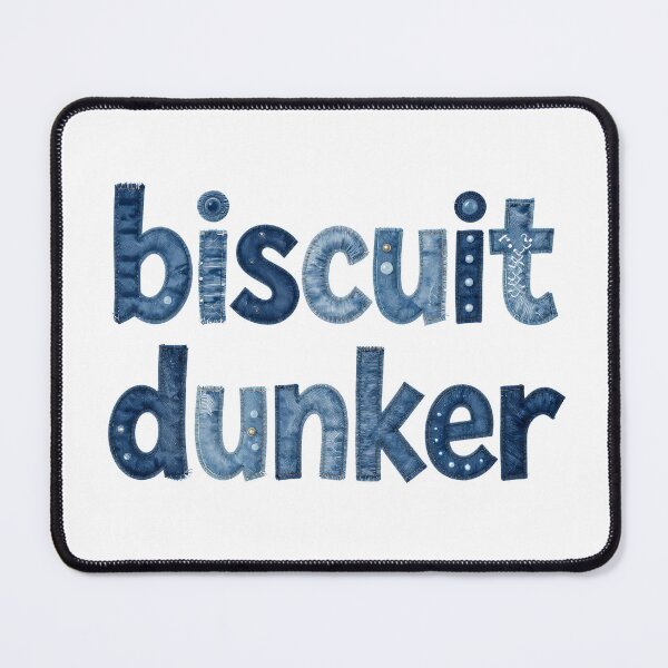 Item preview, BISCUIT DUNKER - IN DENIM FAUX LETTERING designed and sold by AlexOBrienArt.