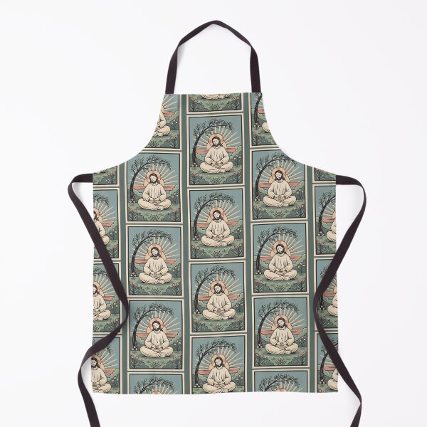 Item preview, Peaceful Jesus in Garden Meditation – Vintage Faith Illustration with Sun Rays designed and sold by Loving Nature Gifts.