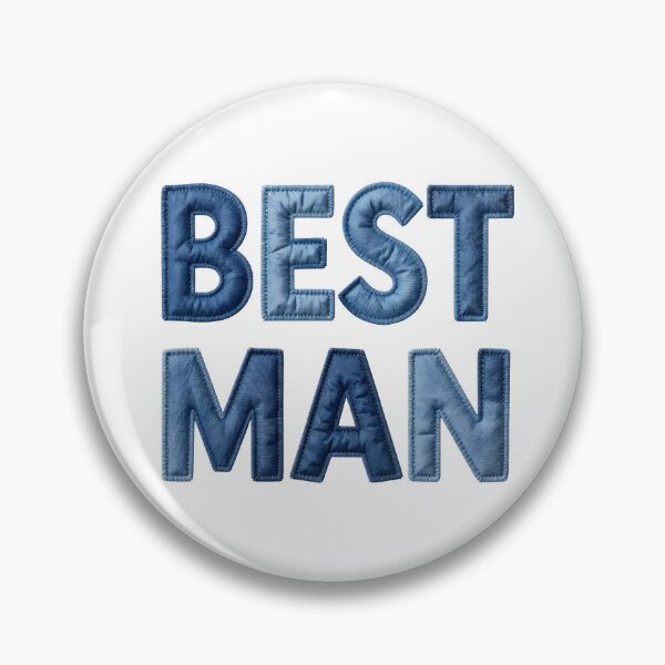 Item preview, BEST MAN - IN BLUE FAUX LETTERING designed and sold by AlexOBrienArt.