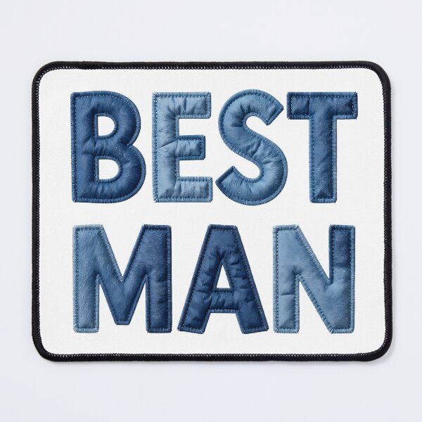 Item preview, BEST MAN - IN BLUE FAUX LETTERING designed and sold by AlexOBrienArt.