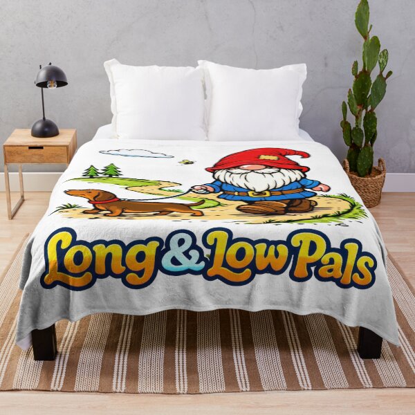Item preview, Long & Low Pals – Gnome Walking Dachshund Illustration designed and sold by Moriarty's Digital Visions.
