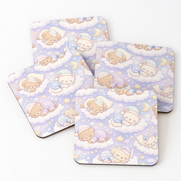 Item preview, Sleepy Kawaii Animals Pastel Dream Pattern designed and sold by TTStudio.